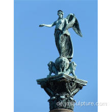 Bronze Angel Statue mit Löwen zu verkaufen